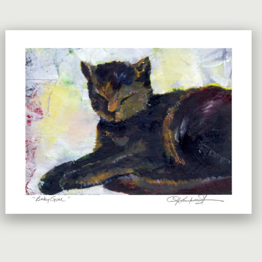 Original print of watercolor painting by Kathy Morton Stanion - Baby Girl
